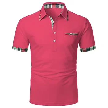 2023 yaz erkek açık Vintage kısa kollu yakalı tişört rahat düğme rahat iş erkek düz renk Polo GÖMLEK S-3XL