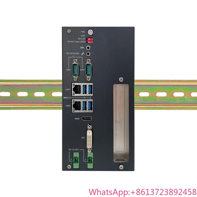 

H110 Chipset Din Rail Fanless Embedded IPC industrial computer Support LGA 1151 6 / 7 / 8 / 9th CPU 12V/24V 1*PCI