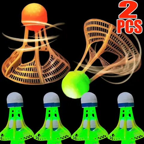 LED Light Up Badminton Shuttlecock Windproof Design with On Off Switch for Night Training Games Durable Foam Nylon Construction