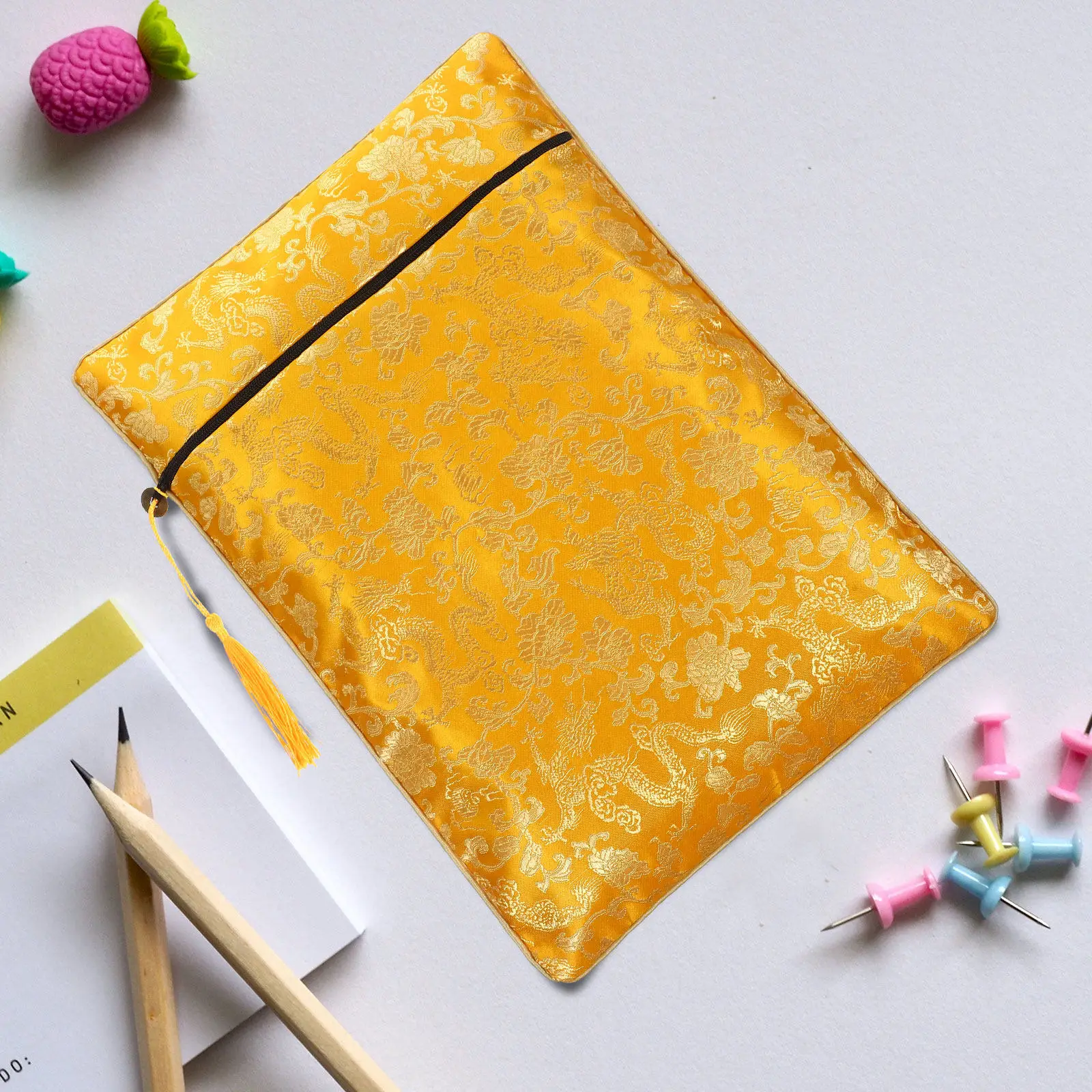 Tough Reusable Pencil Bag Large Zipper Stationery Organizer with Fine Workmanship for Books Papers Vouchers Tickets Bills and