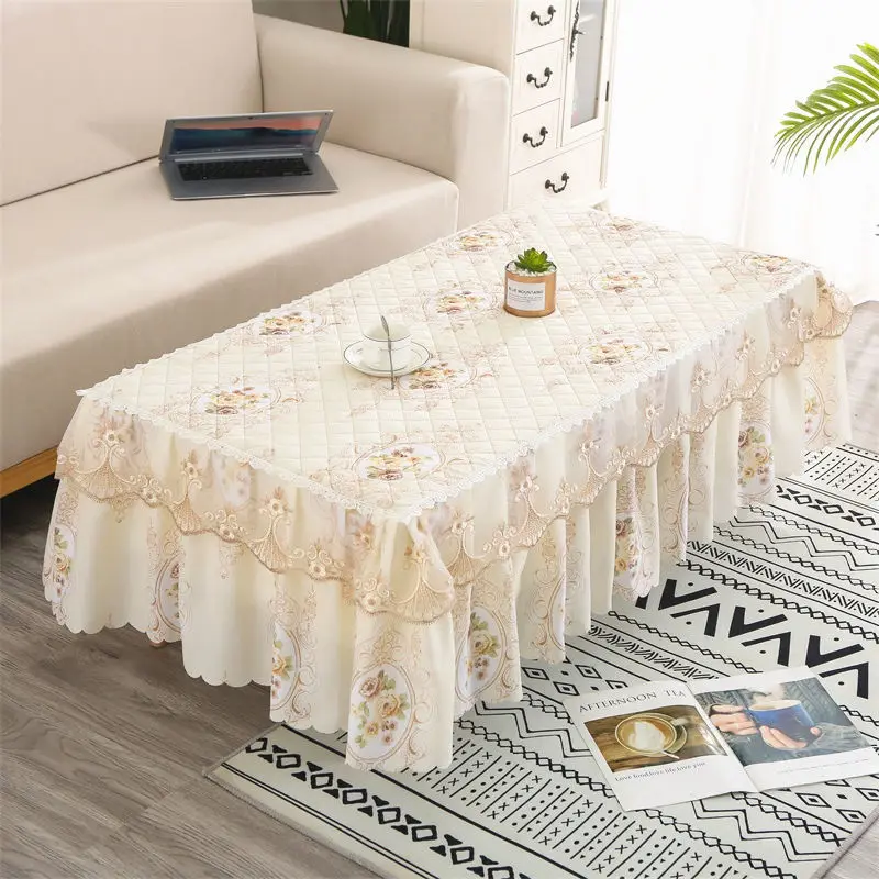 

European-style Cloth Lace Coffee Table Cloth Rectangular Table Cloth Living Room Dining Table Full Package Dustproof Home Decor