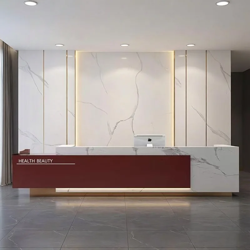 Modern Minimalist Reception Desk Nordic High-end Hotel Beauty Salon Cashier Counter Salon Office Furniture Balcão Para Loja FYRD