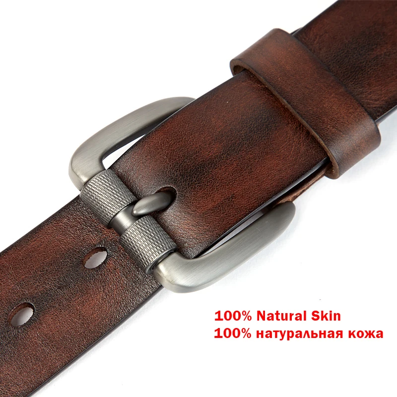 MEDYLA cinturón de moda para hombre de cuero Natural de alta calidad hebilla de acero cepillado resistente cinturón de hombre adecuado para Jeans
