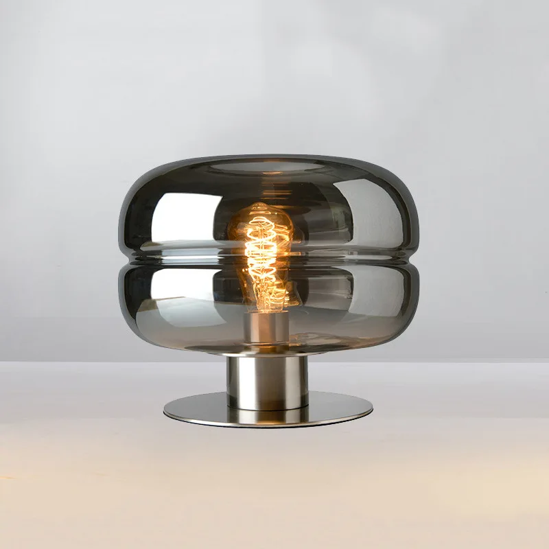 

Post-modern simple glass table lamp New designer living room table lamp Nordic creative art bedroom bedside table lamp