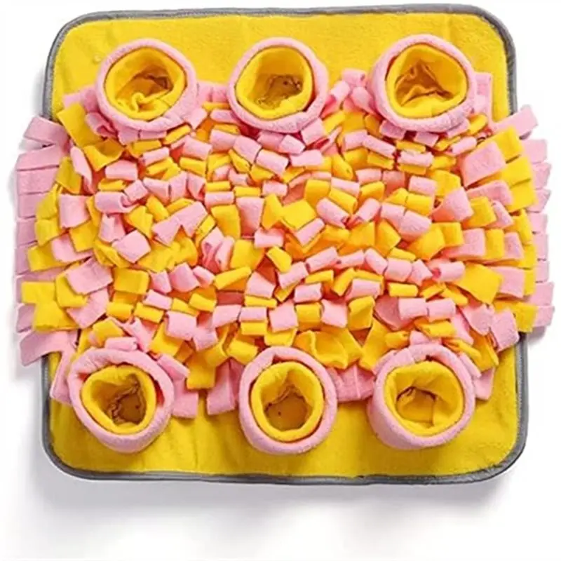 

【CHRISTMAS 】Моющаяся подушка для нюхания собак, интерактивное тренировочное одеяло, нескользящее флисовое желтое