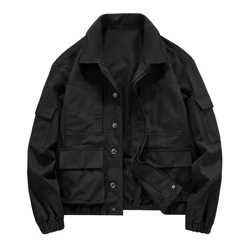 New Spring Men Cotton Multi-pockets Military Cargo Jackets Tooling Coats Quality Man Fashion Loose Casual Jackets Large Size 5XL