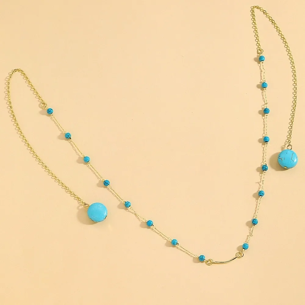 Versatile Bohemian Sexy Face Chain Exquisite Long Tassel Earhook Water Drop Pendant INS Nose Bridge Face Chain Belly Dance