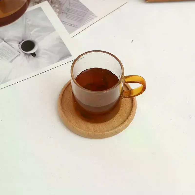 9cm Durable Blank Wood Coasters Stand Mug Tea Coffee Cup Pad Heat Resistant Drink Mat Home Tableware Round WOOD Mat Decor