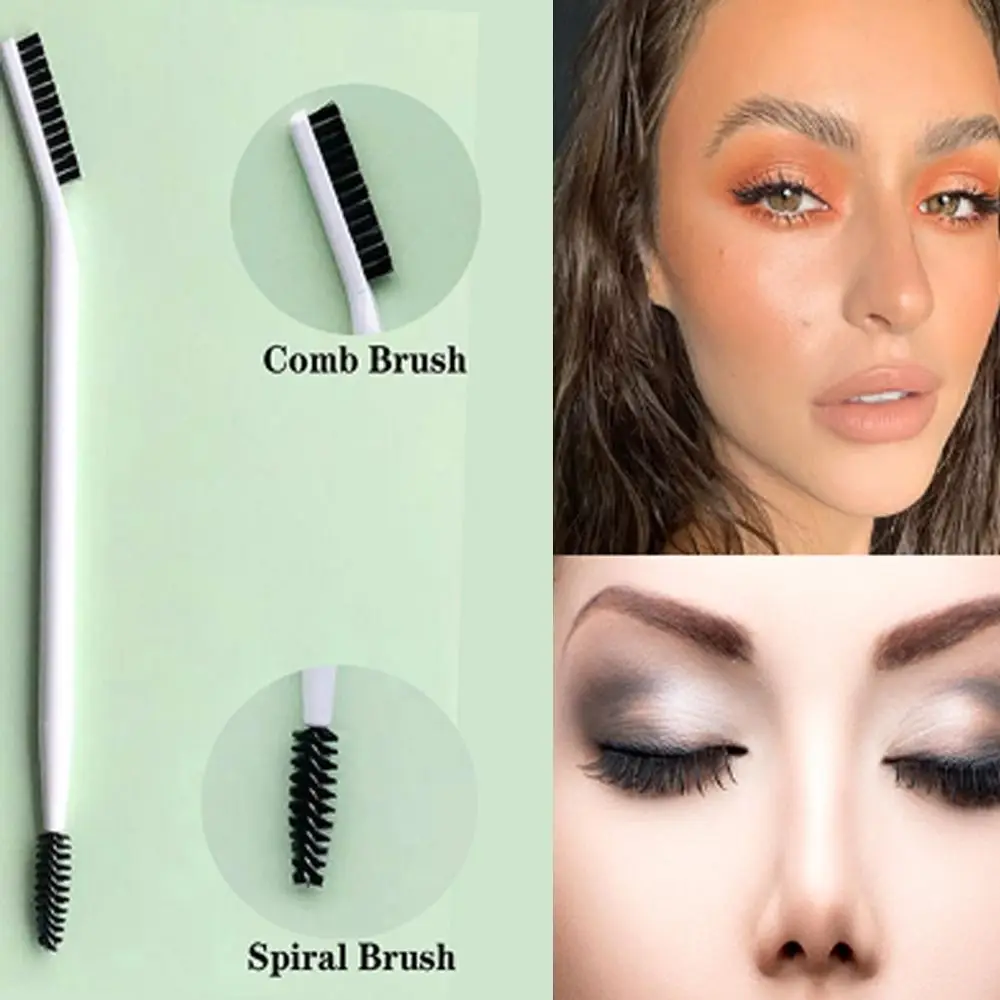 Dual-head Eyebrow Makeup Brush Functional Makeup Brush spoolie and Brow-definer Tool Combs Reusable Eyelash Brush Grooming Tool