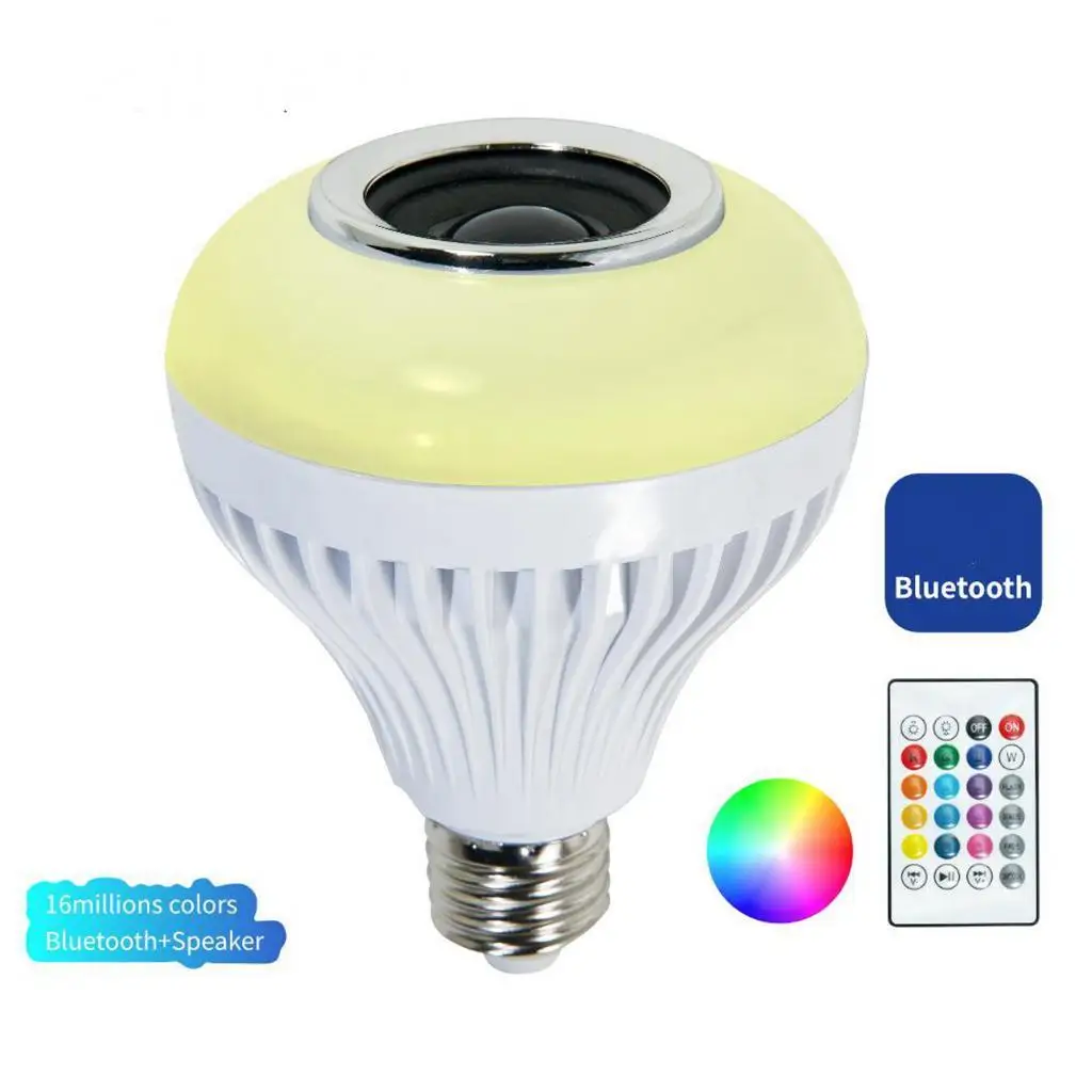 E27 Socket RGB Speaker Bulb Color Changing LED Bulb Effect Lighting for Home Decoration, Bar, Party, 5-7W