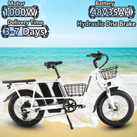 Traveller Electric Bicycle 1000W 48V35AH Lithium Battery Hydraulic Disc Brake Electric Bike 20-inch Fat Tire Eectric cargo bike