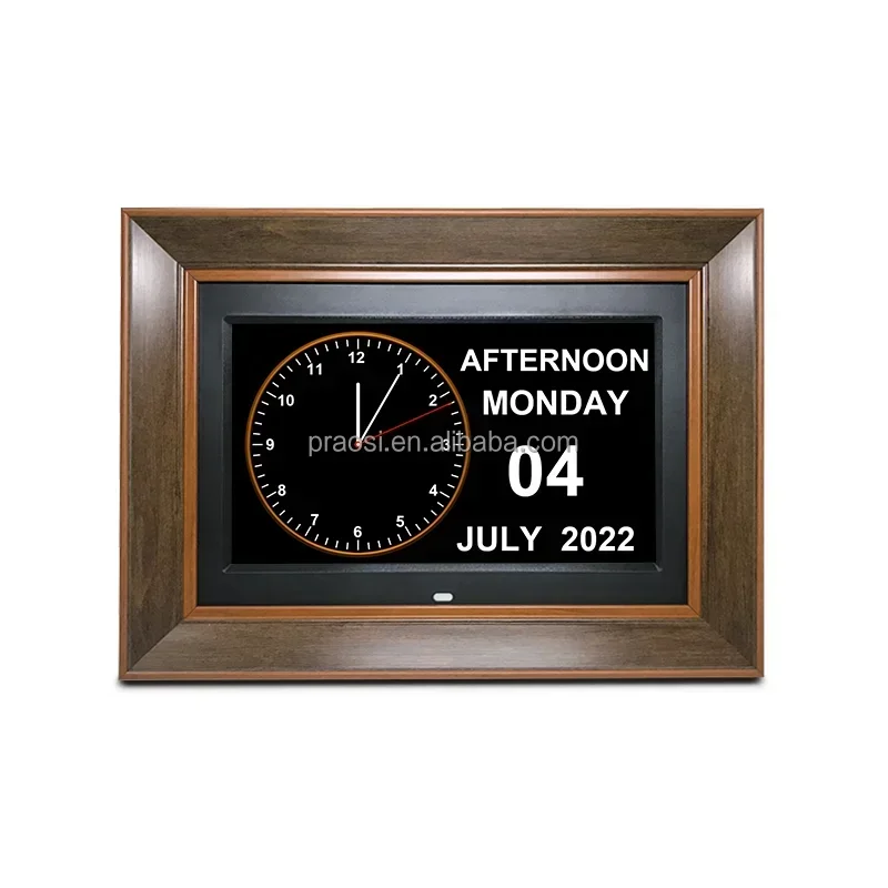 Pros 10 inch Large Display Reminder Memory Loss Alzheimer Wood Digital Calendar Clock Dementia Day Alarm Clock Wifi Optional