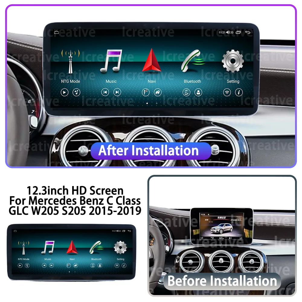 2025 New Car Radio Multimedia Player For Mercedes Benz C Class GLC W205 S205 2015 - 2019 Carplay Android Auto GPS Navi Stereo HU