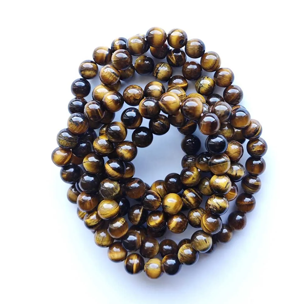 Natural tiger eye Stone 8mm Beads Reiki Healing Handmade stretch Bracelets & Bangles Gift jewelry fast shipping Wholesale 6pcs