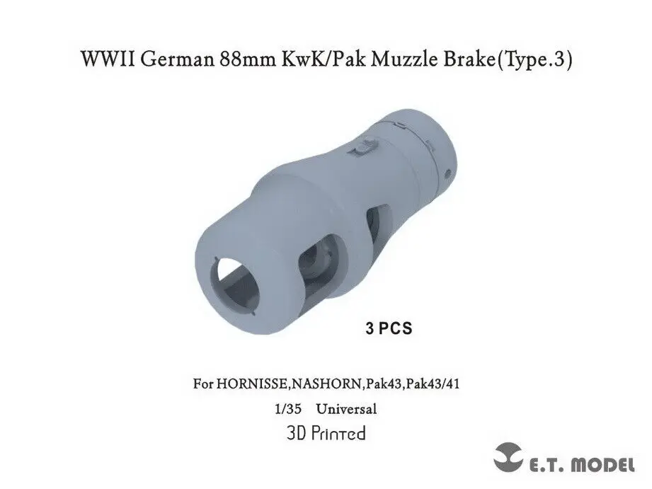 ET MODEL P35-246 1/35 WWII German 88mm KwK/Pak Muzzle Brake (Type.3)