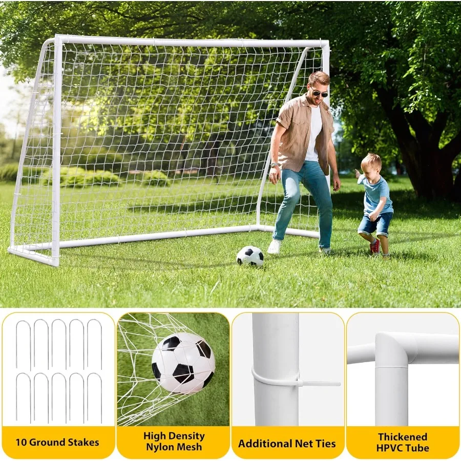 ZENY هدف كرة القدم المحمول للفناء الخلفي: خيارات 12 × 6 قدم 10 × 6.5 قدم و8 × 5 قدم مناسبة للبالغين خفيفة الوزن ومتينة لذا #2