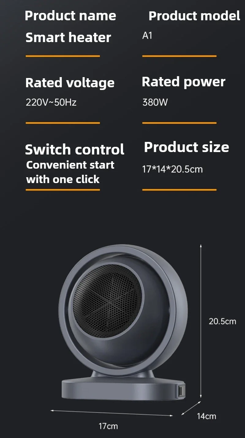 Электрический обогреватель горячего воздуха, нагревательные вентиляторы, мини-настольный вентилятор, портативный PTC-вентилятор, обогреватель для ванной комнаты, дома, электрический обогреватель, ЕС