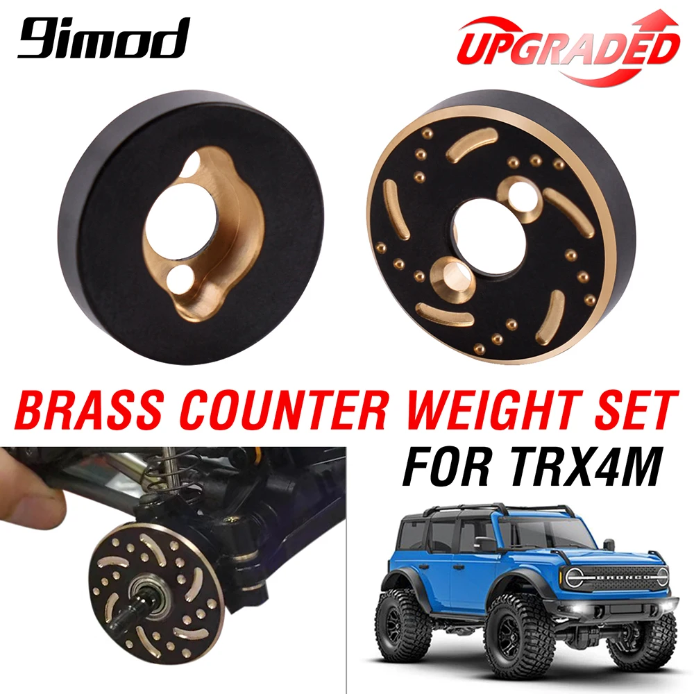 9imod Brass Heavy Duty Brass Counter Weight Set Improve Stability Rear Axle for Traxxas TRX4M 1/18 RC Crawler Upgrade