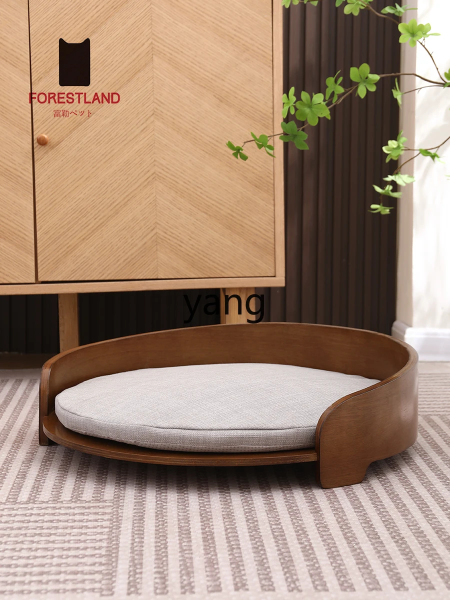 Yjq Pet Sofa Bed Solid Wood Kennel Comfortable Removable and Washable Four Seasons Universal Dogs and Cats Bed