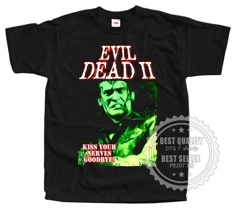 

Evil Dead II 2 T SHIRT Horror Movie Poster v5 BLACK Sizes S to 5XL