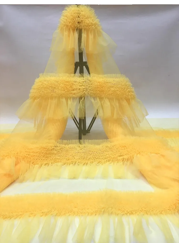 

1yard new gauze fabric Handmade multi-layer wavy pattern tela Dress and wedding fabric for patchwork