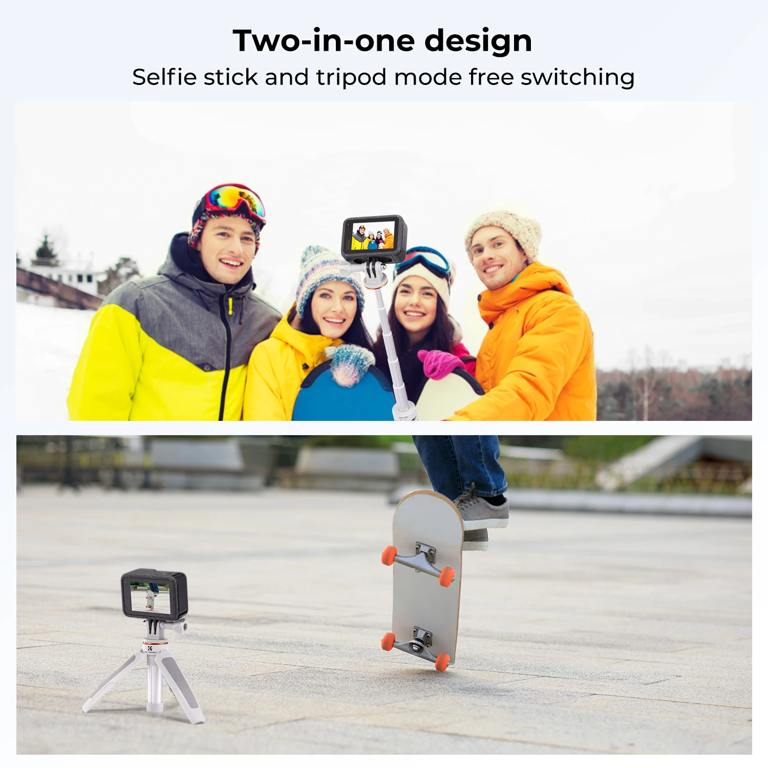 K & F Concept MS03 13 \'\'/33cm statyw na telefon do Selfie Stick (mały rozmiar) do Gopro, akcji i czarnego koloru pomarańczowego