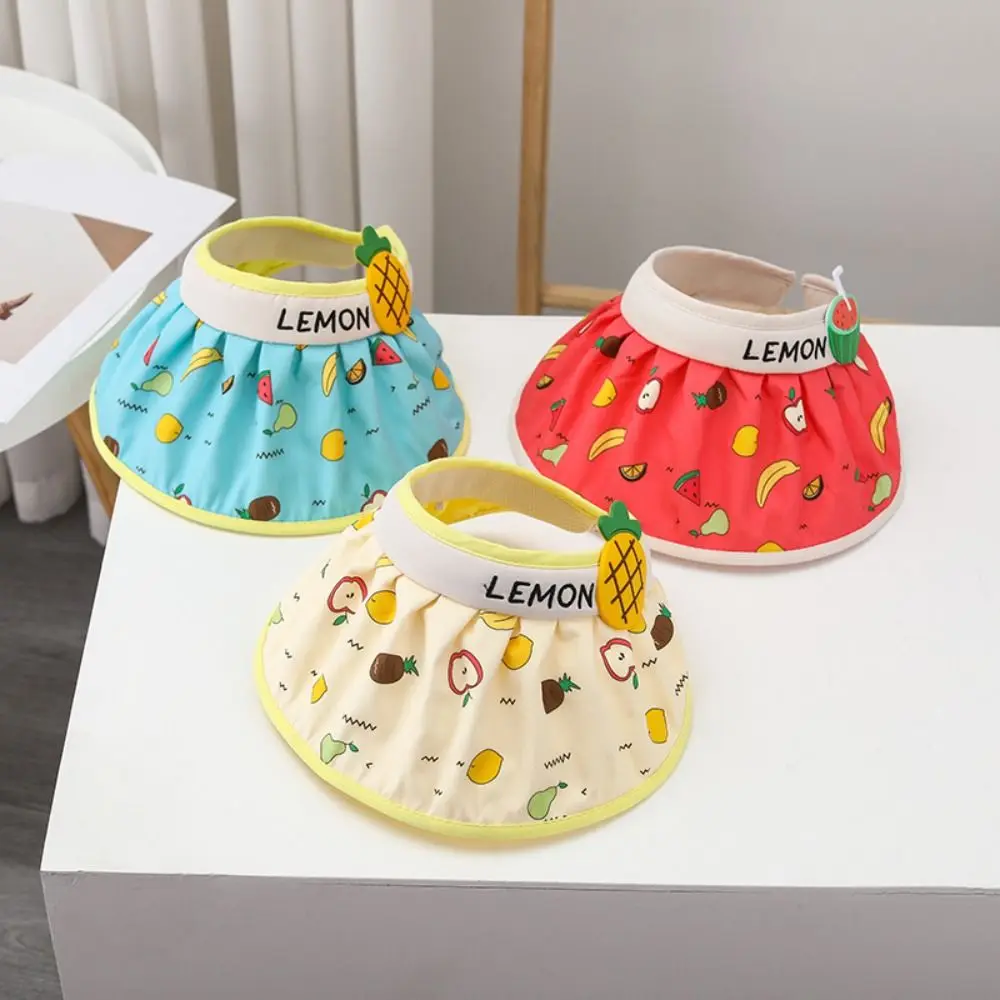 

UV Protection Empty Top Hats Lovely Cute Fruit Pattern Sun Hat Adjustable Sunscreen Hat Girls