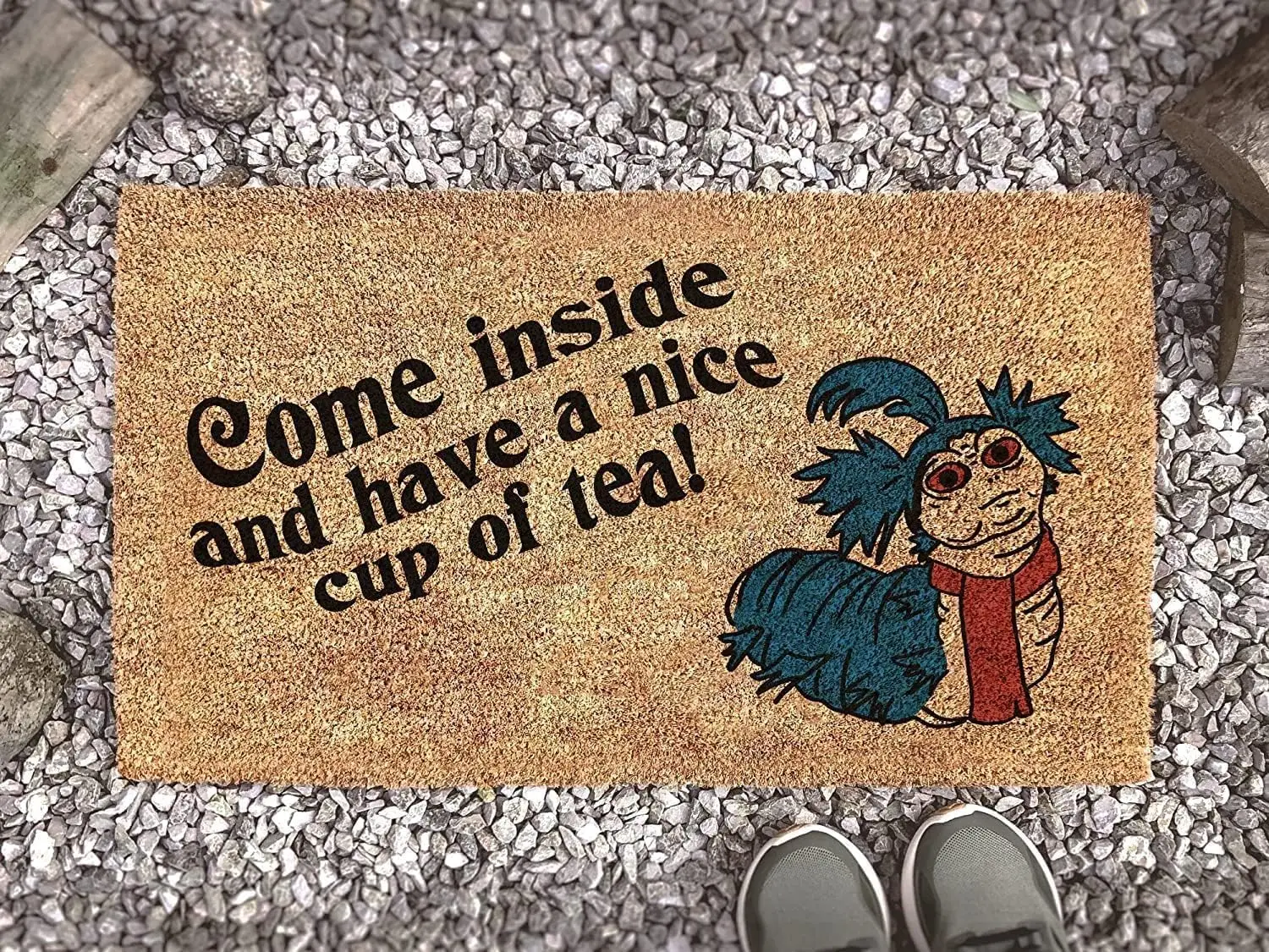 Labyrinth Movie Worm Doormat Come Inside Have A Nice Cup Of Tea Quote Funny Fandom Gift Non Slip Floor Mat For Home Entrance