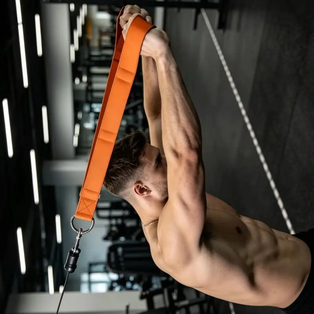 6-Ring Triceps Rope Cable Attachment Heavy Duty Adjustable Length Fitness Strap for Push Ups Sit Ups Home Gym Strength Training