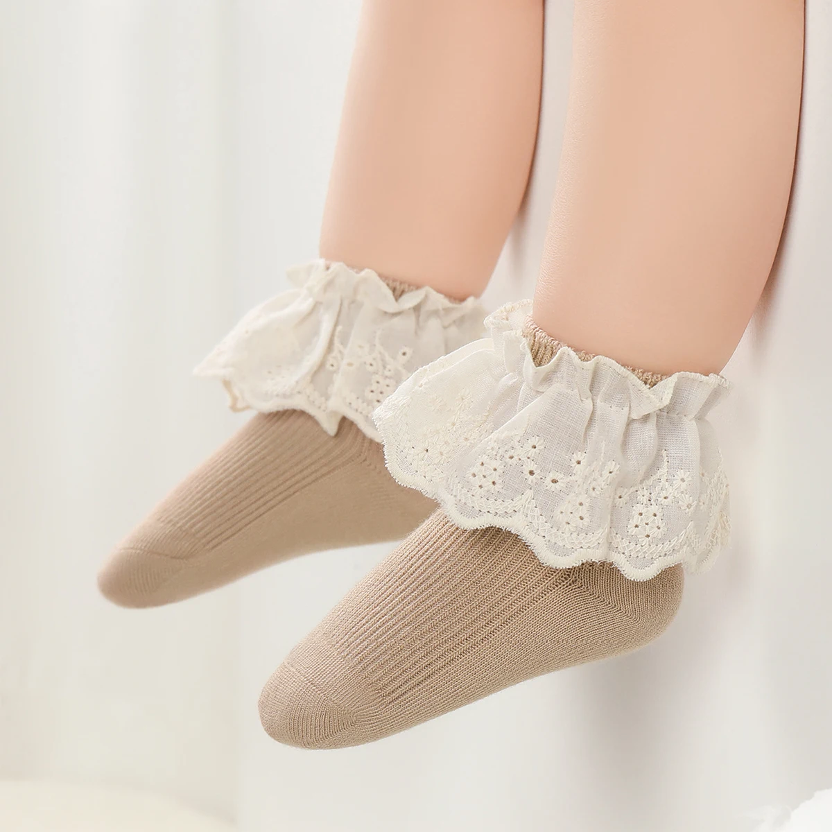 Novo bebê meias de algodão com rendas babados meninas meias de tornozelo crianças meias de chão bonito meias com babados para crianças meninas princesa meia