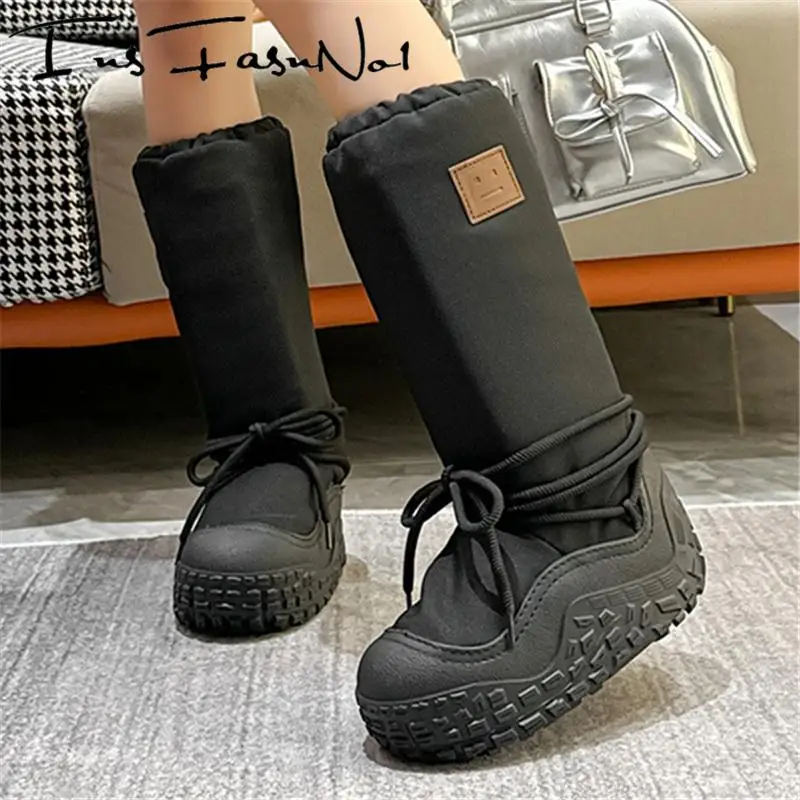 Designer di lusso moda donna stivali da neve spessa piattaforma Botto inverno tenere in caldo tutti i fiammiferi stivaletti Casual Mujer Long Botas Hot