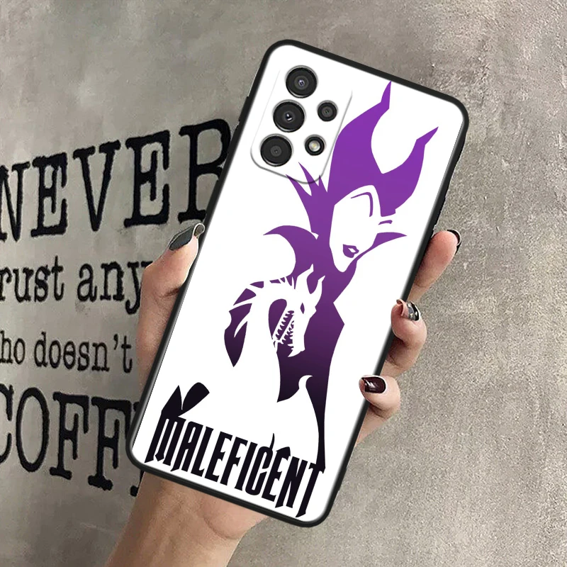 Disney M-Maleficent Black Phone Case For Samsung A 01 02 03 04 05 10 11 12 13 14 20 21 22 23 25 30 S E Core Shell Soft Cover