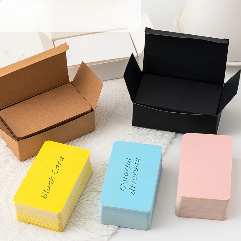 Colorful Blank Small Card Box Diy Graffiti Thickened Square Memo Message Ins Hard Cardboard School Supplies Notebook Notepads