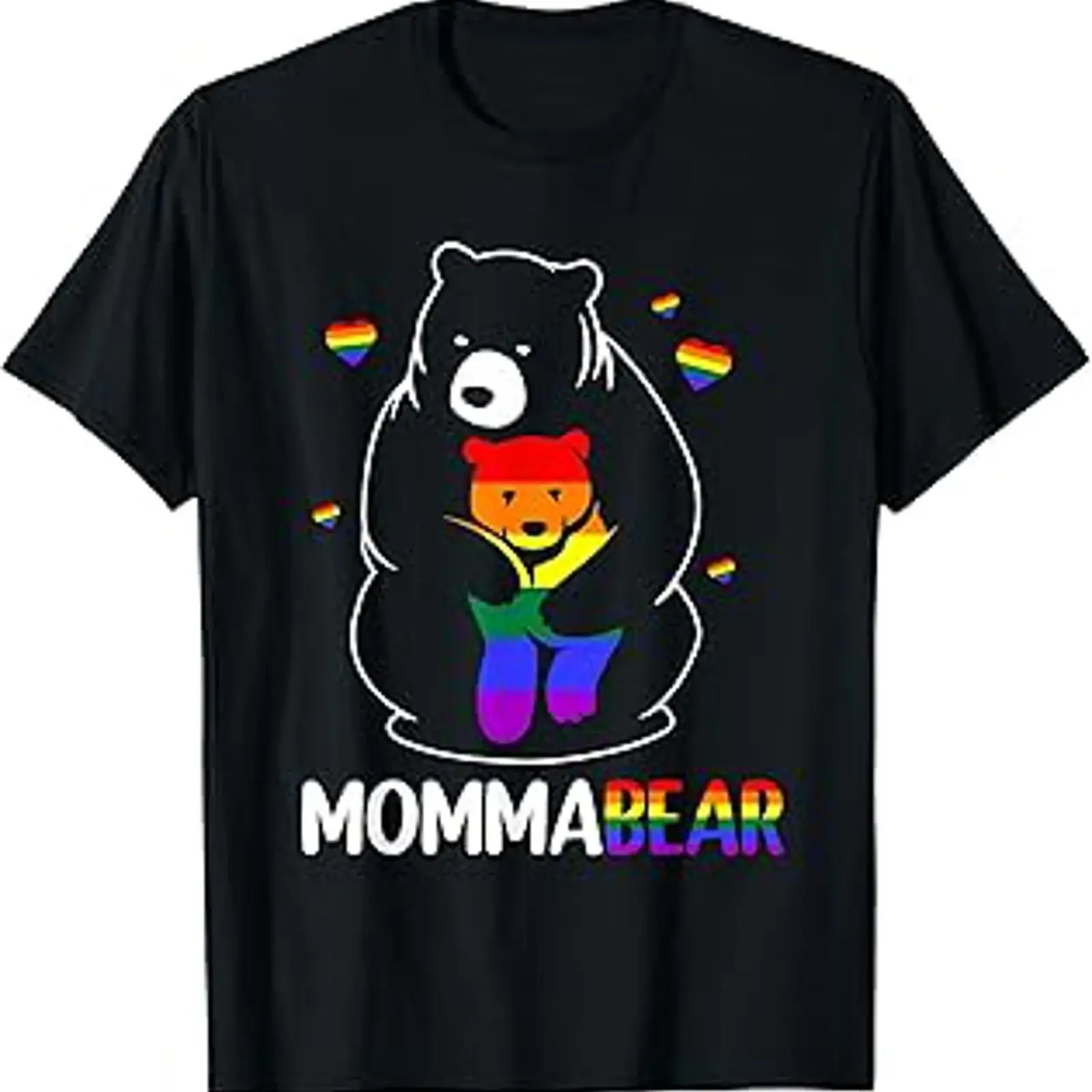 LGBT Momma Bear Gay Pride Proud Mom Mother's Day 2026 T Shirt vintage Washed Top For Everyday Wear Stretched Breathable