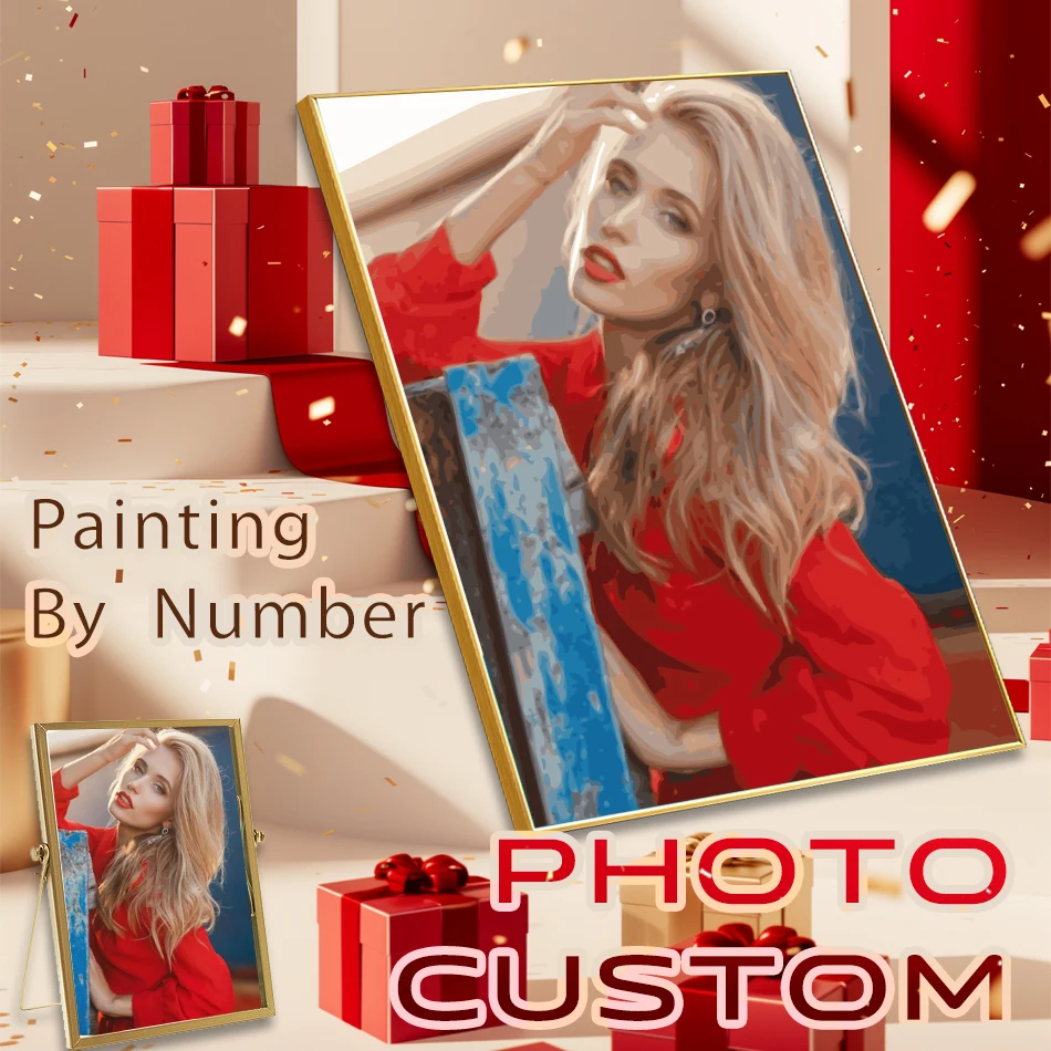 

PhotoCustom Your Own Персонализированные наборы для рисования по номерам для взрослых Создайте DIY Пара Фотораскраска по номерам для дома