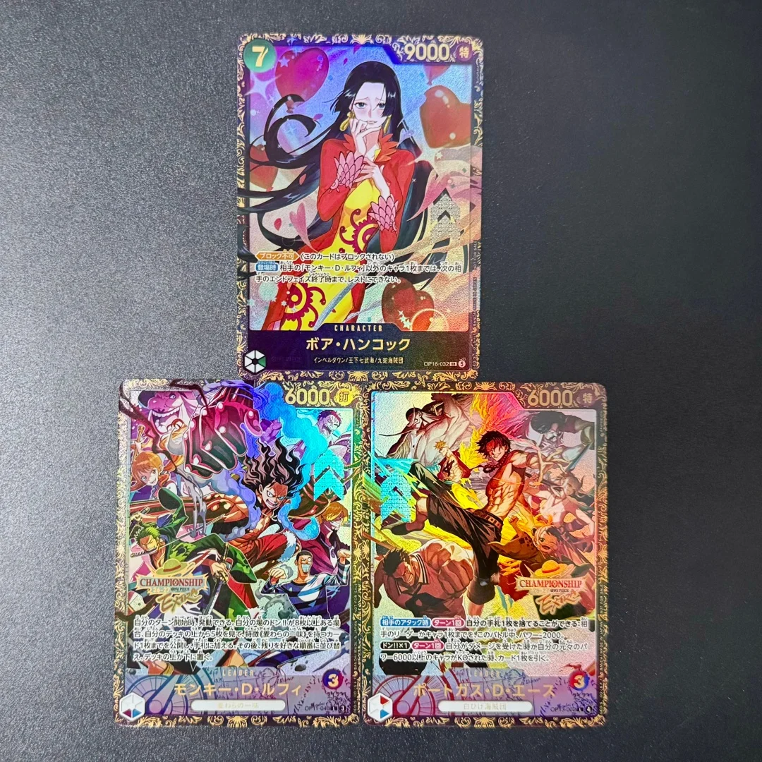 Suitable for One Piece Diy OP16-032 Boa Hancock  Colorful Flash Card Portgas D. Ace Championship OP11-040 Game Collection Card