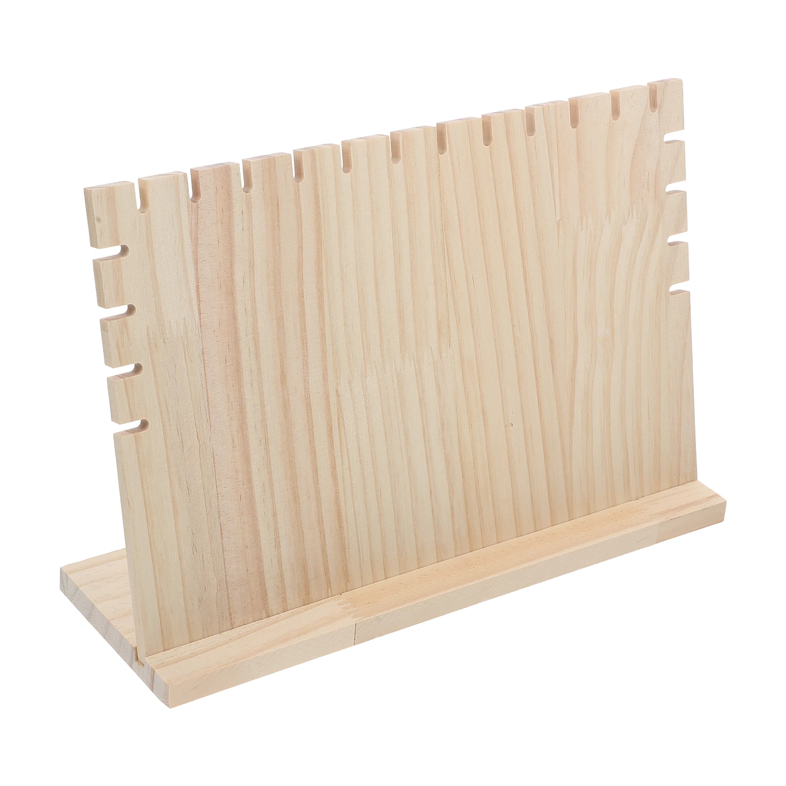 

Necklace Display Stand Beige Jewelry Organizer Wooden Necklace Display Spacesaving Foldable Storage Solution