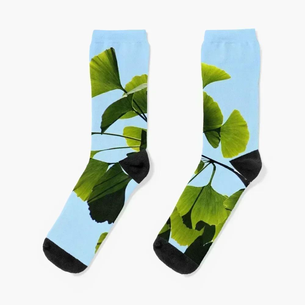 Gingko Biloba Tree Socks Stockings Rugby Antiskid soccer ankle Socks Girl Men's colored short retro Socks For Women Men's