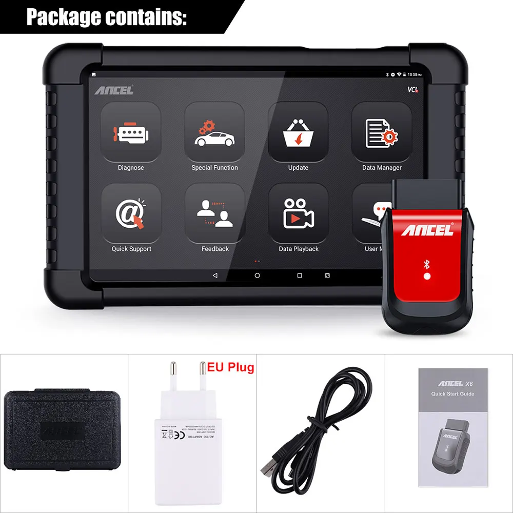 Ancel X6 OBD2 Automotive Scanner Professioneel ABS SRS Olie EPB BMS Reset Alle systeemcodelezer OBD 2-auto diagnostische scantools