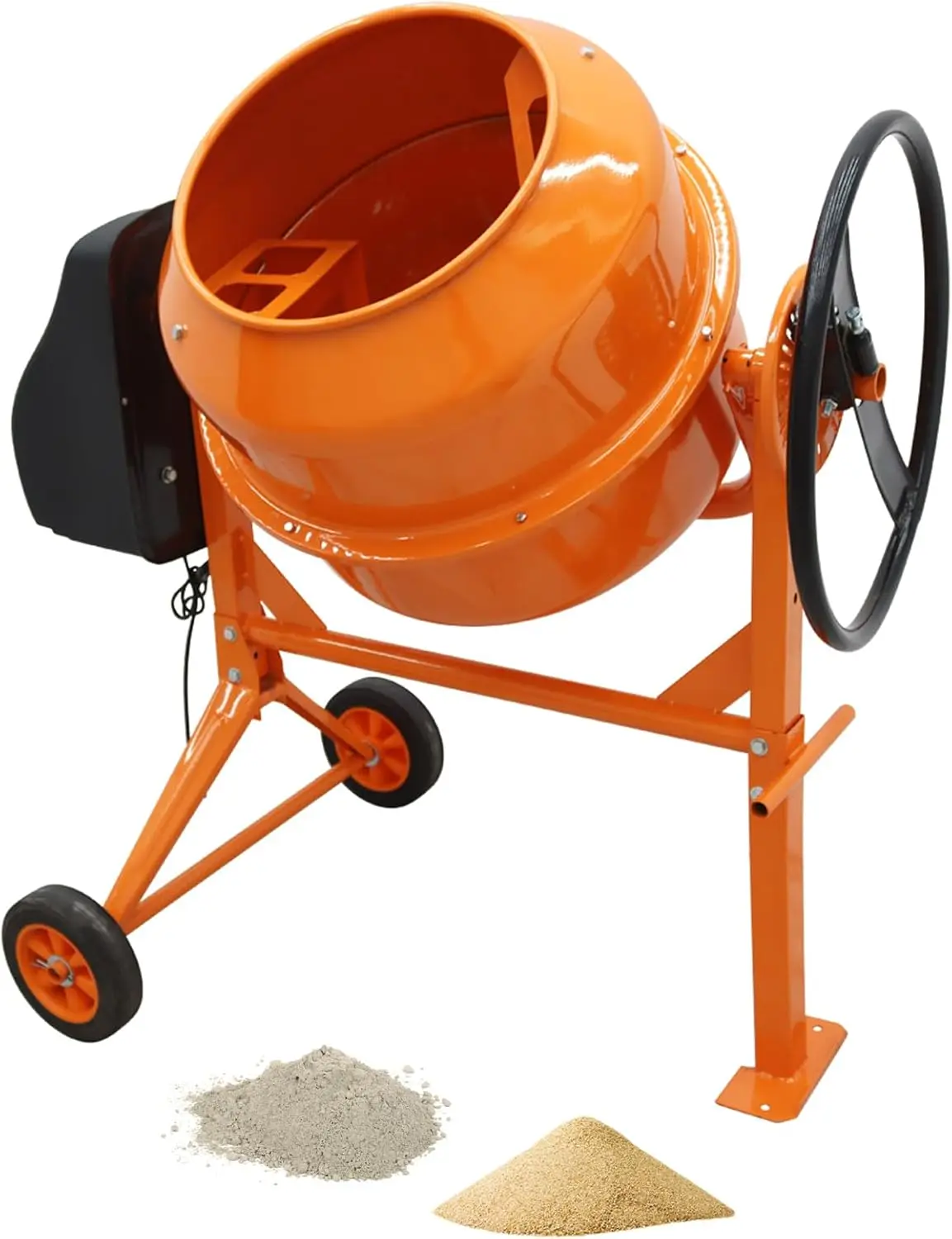 Haywhnkn 3.7 Cu.Ft Electric Concrete Mixer Cement Mixer Portable Cement Mixing Machine 550W 360°Rotation Concrete Mortar Steel