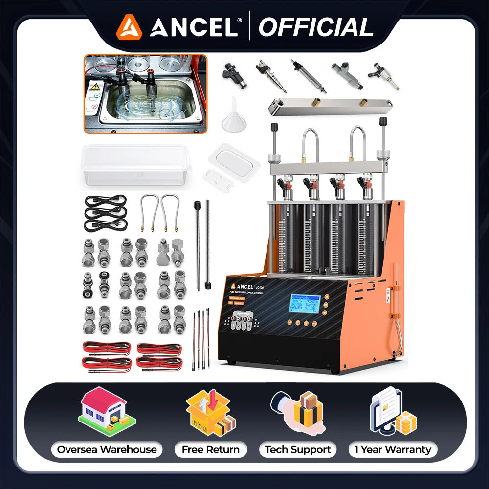 

ANCEL JC400 Car GDI Piezo Fuel Injector Cleaner & Tester Cleaning Machine 110V/220V Ultrasonic Cleaning Auto Tool 4 Cylinders