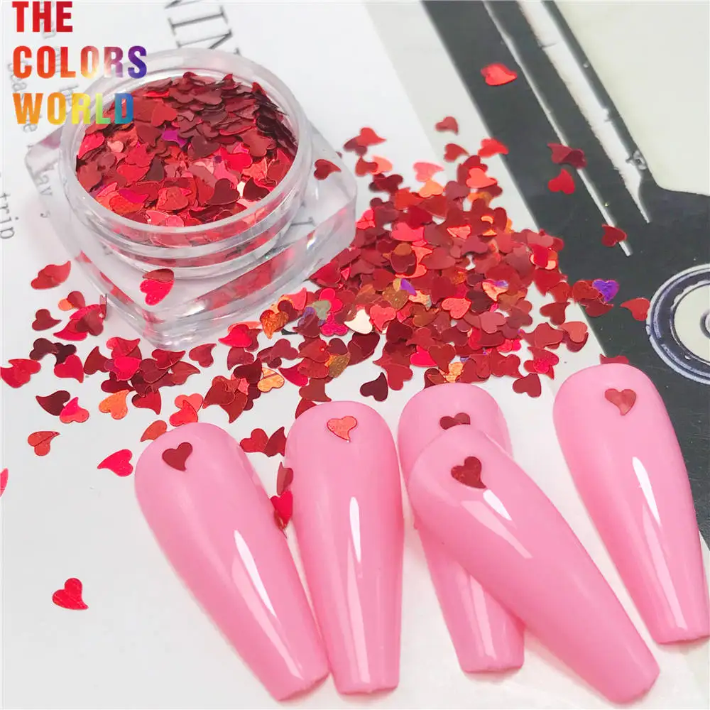 TCT-392 Heart Shape Valentine's Day Nail Glitter Nail Art Decoration Makeup Henna Tumblers Craft DIY Accessoires Festival Party