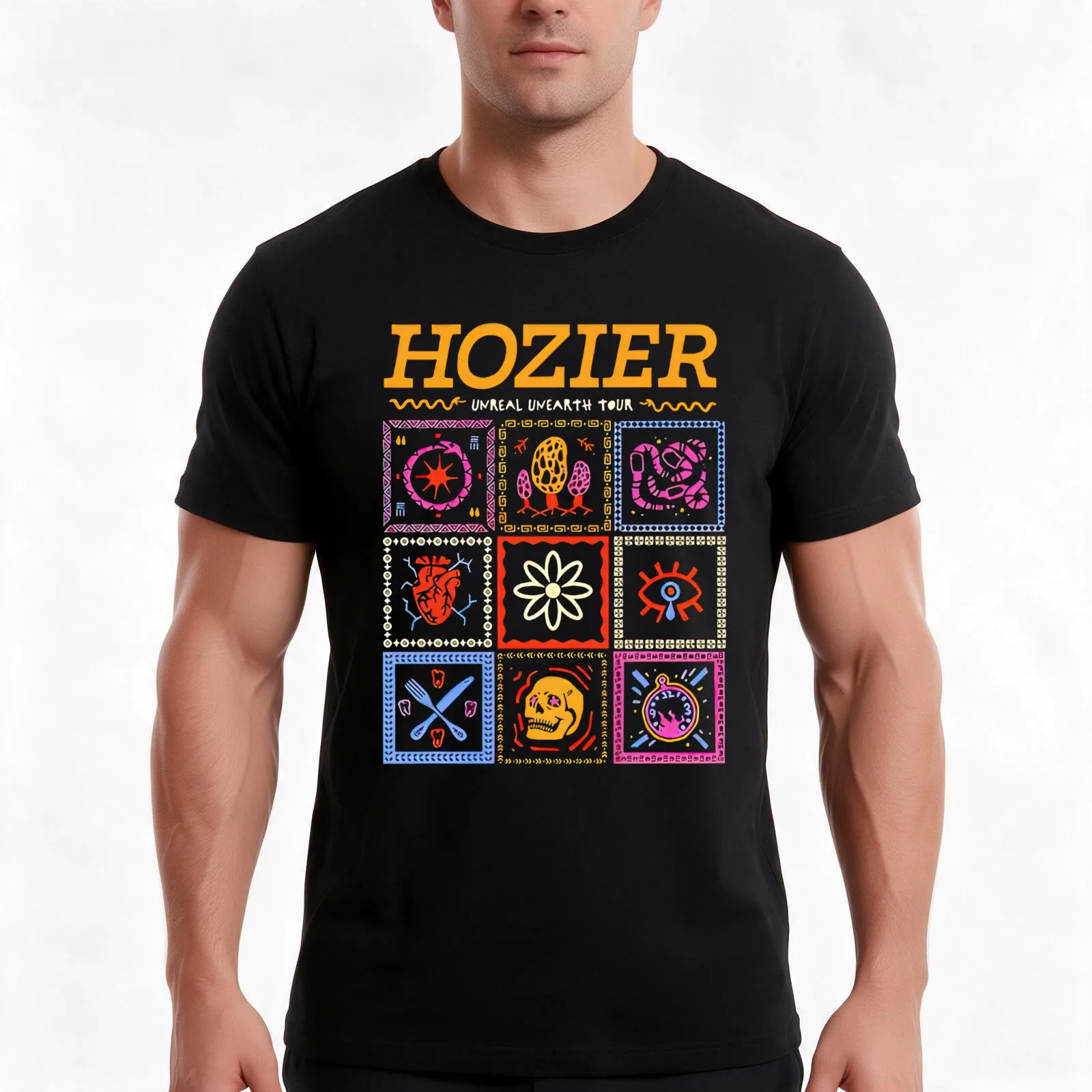 Hozier Unreal Unearth Tour Dante’s Inferno Concert T-Shirt Summer Casual Cotton Tee Oversized Streetwear Tops 100% Cotton