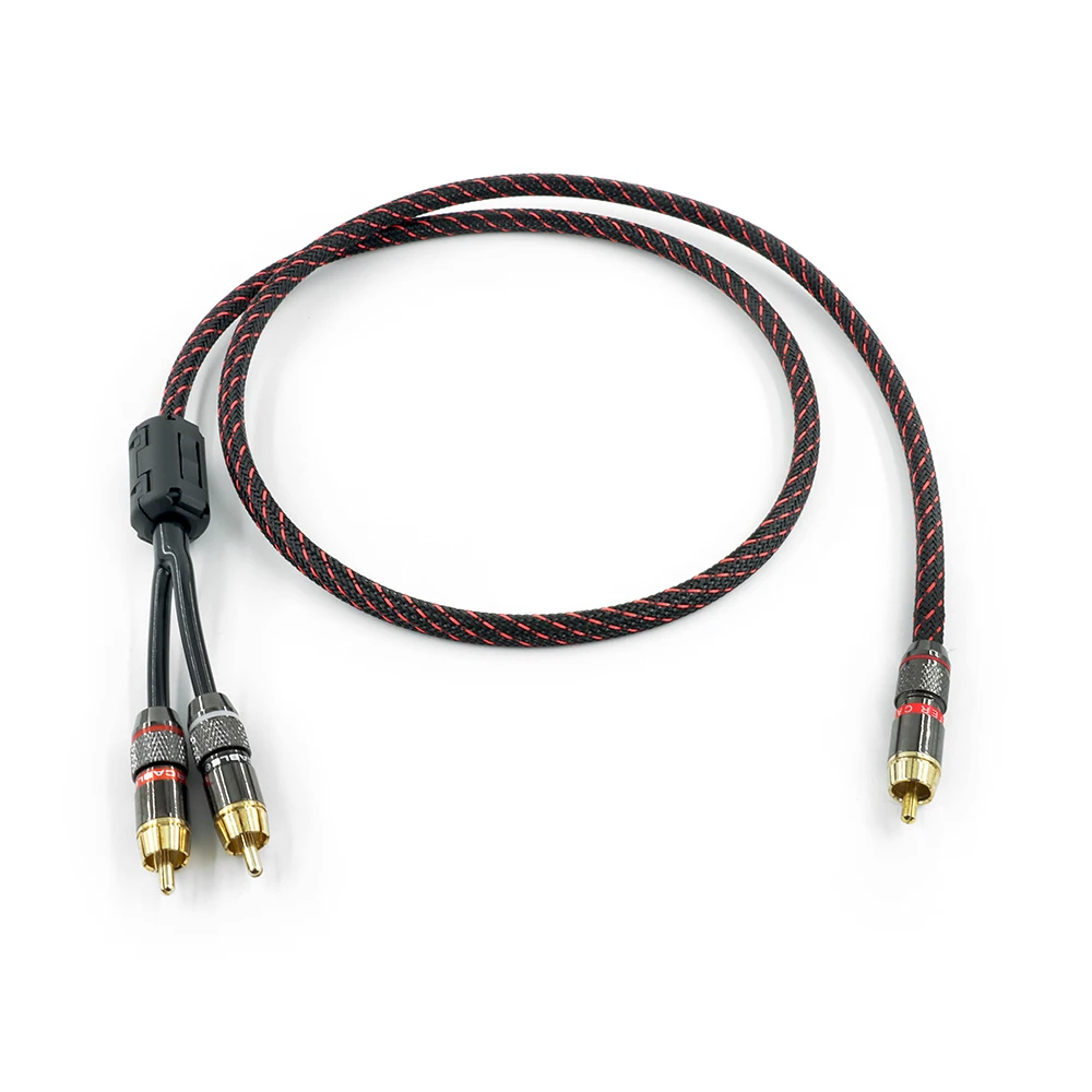 1pcs HIFI RCA  CANARE L-4E6S Y Adapter Audio Cable Subwoofer Cable 1 RCA to 2 RCA audio cable / 0.5M- 5M NO1023