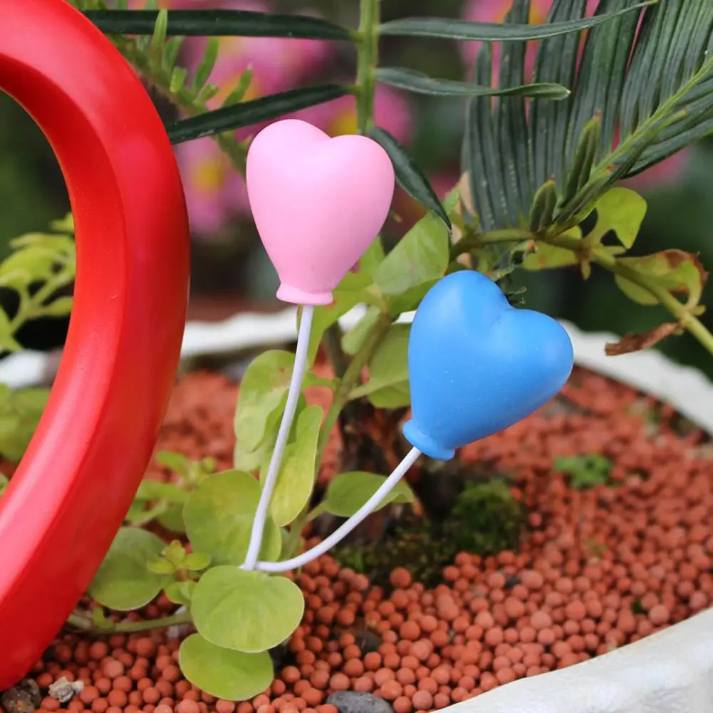 Indoor Plant Decor Heart Arch Stake with Resin Heart Balloons Planter Decor Stake for Flower Pots Flower Bed Bonsai Garden