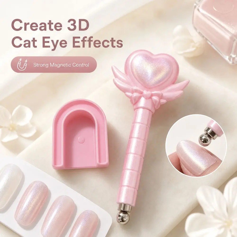 Automatic Nail Art Magnet Tool With Glass Beads No Professional Skills Required Cat Eye Magnet Tool Easy To Use