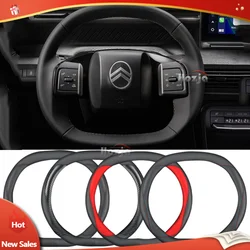 Leather Car Steering Wheel Cover for Citroen e-C3 C3 Aircross 2024 2025 Non-slip Auto Interior Accessories
