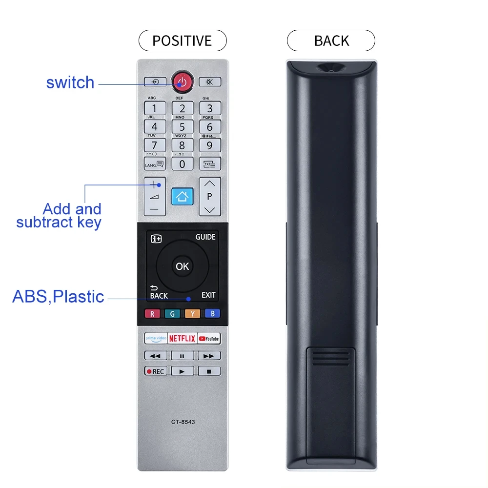 New CT-8543 For Toshiba Netflix TV Remote Control 40L2863DG 32W2863DG 43V5863DG