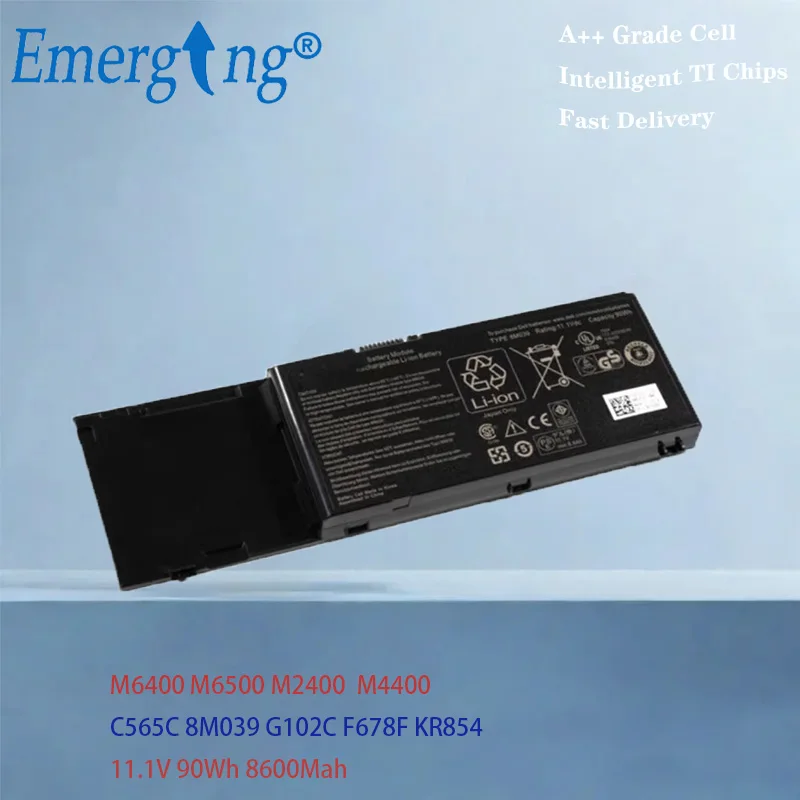 

8M039 C565C DW842 J012F Battery For Dell Precision M2400 M4400 M6400 M6500 312-0868 11.1V 90Wh 8600mAh