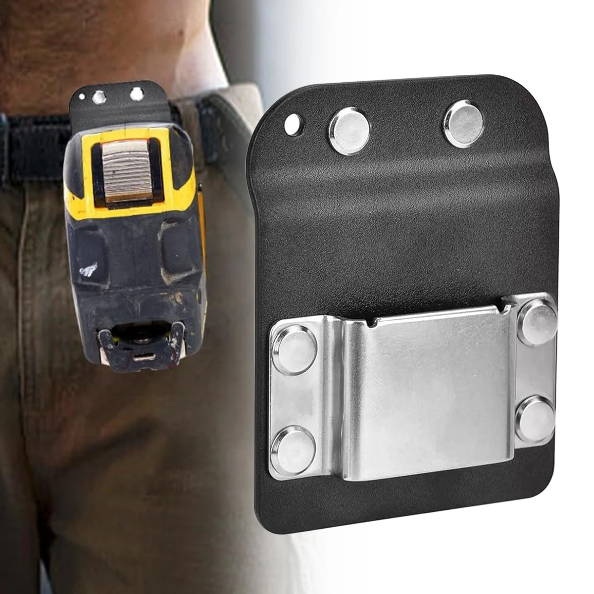 1 pcs Clip On Tool Belt Drill Holder Holster Tool Belt Clip Drill Holster Tape Measure Holder for Cordless Drill Impact Nailer